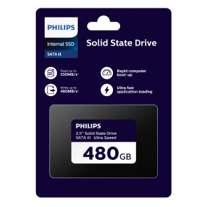 Philips Internal SSD 2.5" SATA III 480GB Ultra Speed, black